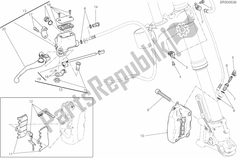 Todas las partes para Sistema De Freno Delantero de Ducati Scrambler Italia Independent USA 803 2016